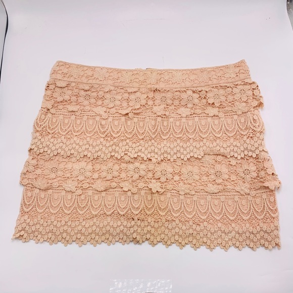 EUC American Eagle Outfitters Crocheted Pink Skirt - Picture 2 of 7